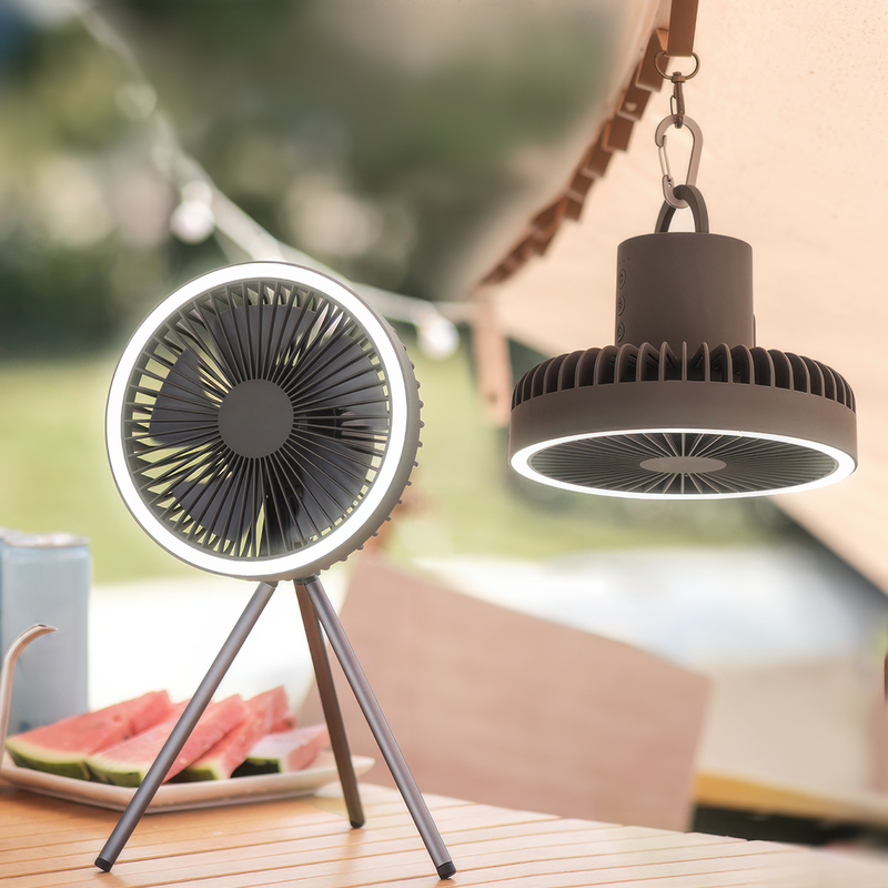 Portable Rechargeable Fan with LED and Built in Power Bank