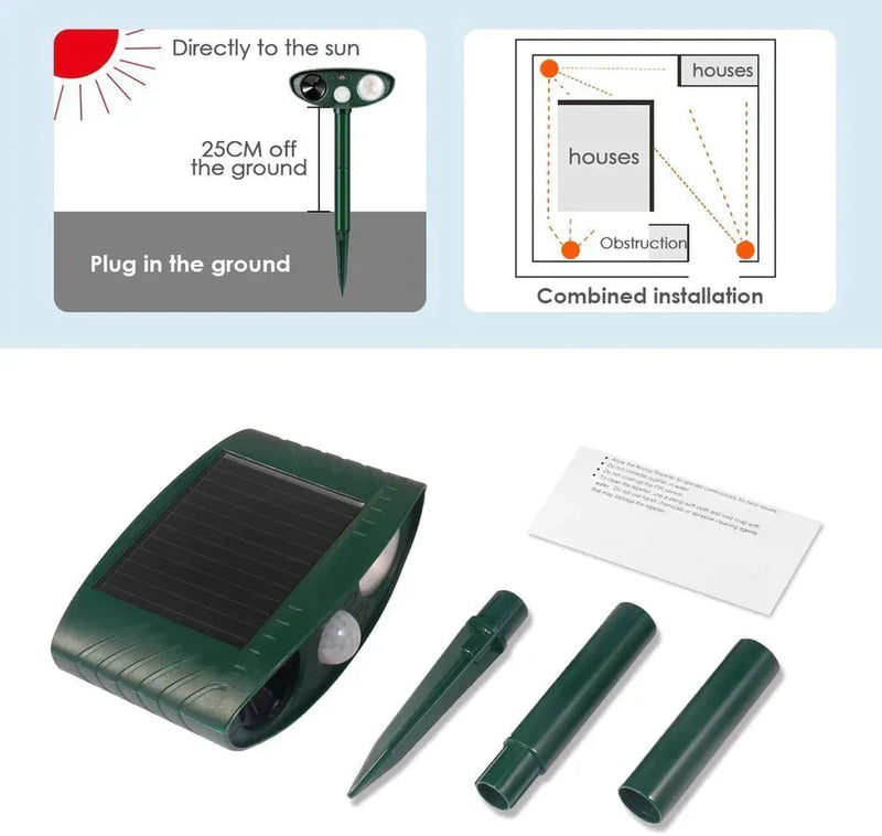 Ultrasonic Deer Repeller - Pack of 4 Solar Deer Repellents - Keep Deer out of Garden