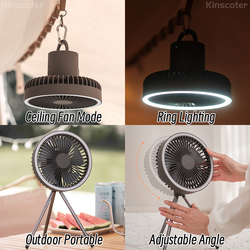 Portable Rechargeable Fan with LED and Built in Power Bank