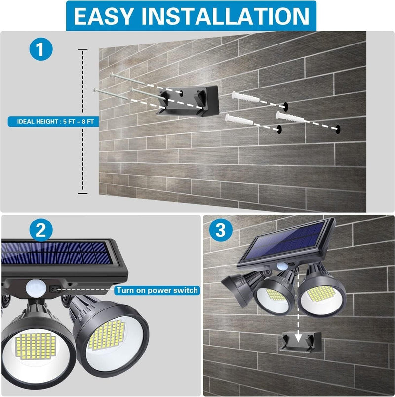 Solar Outdoor Security Floodlight with Motion Sensor