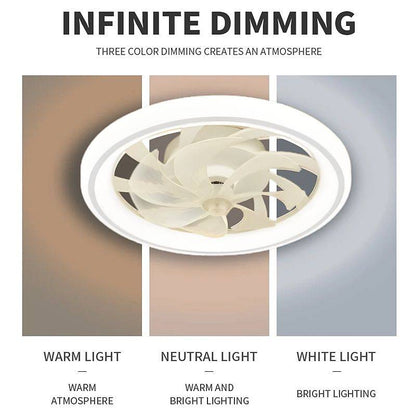 Smart Bedroom Ceiling Fan with LED Lights