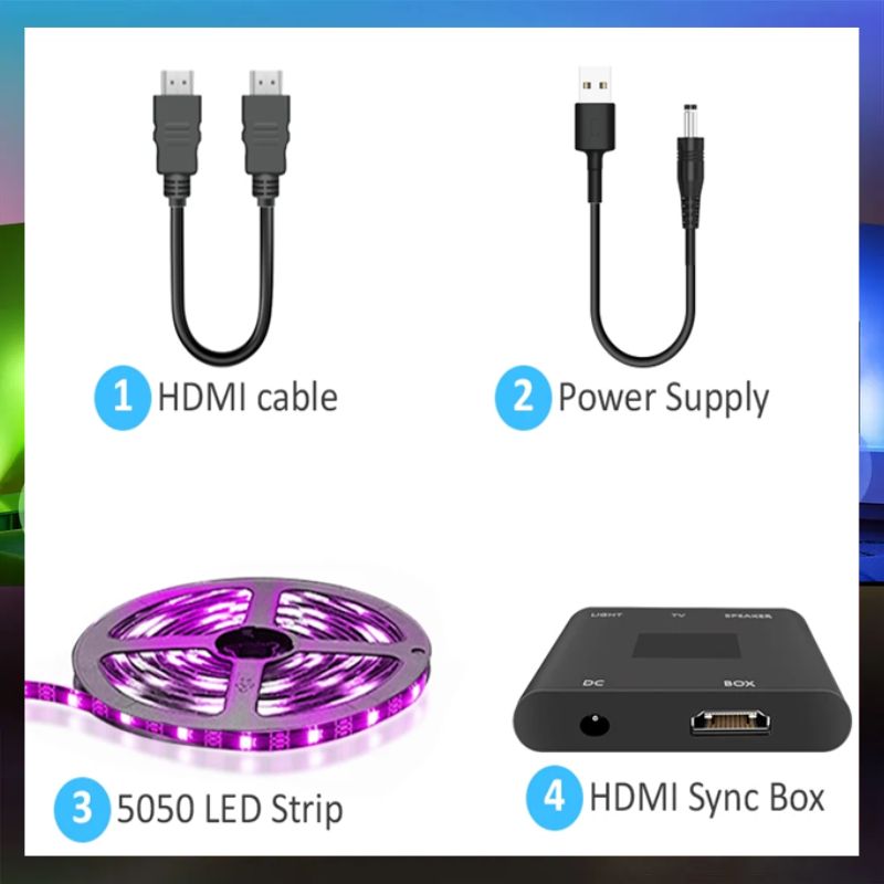 Smart LED Light Strips For TV with HDMI Sync Box