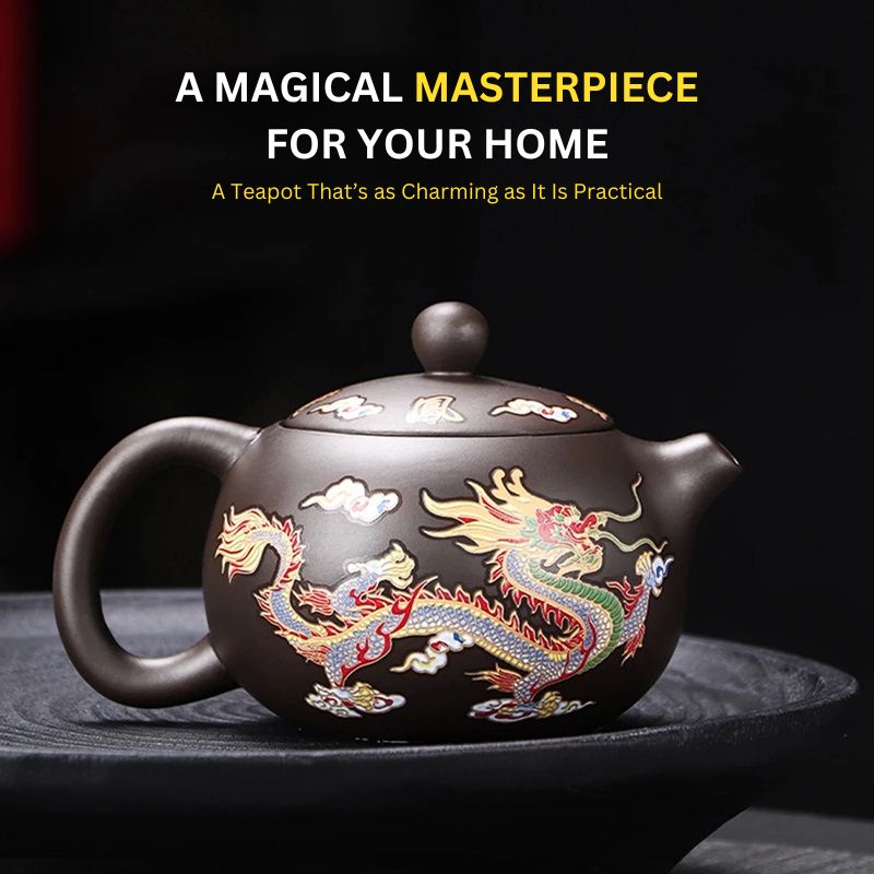 Mystical Color-Changing Dragon and Phoenix Teapot