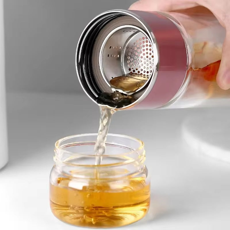 Double-Wall Glass Tea Infuser Bottle