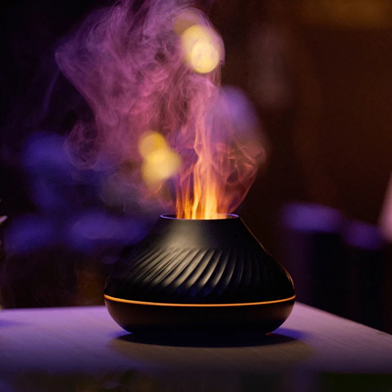 Essential Oil Diffuser with LED Flame Effect