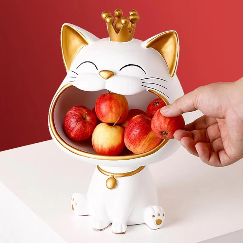 Lucky Cat Figurine Storage Jar