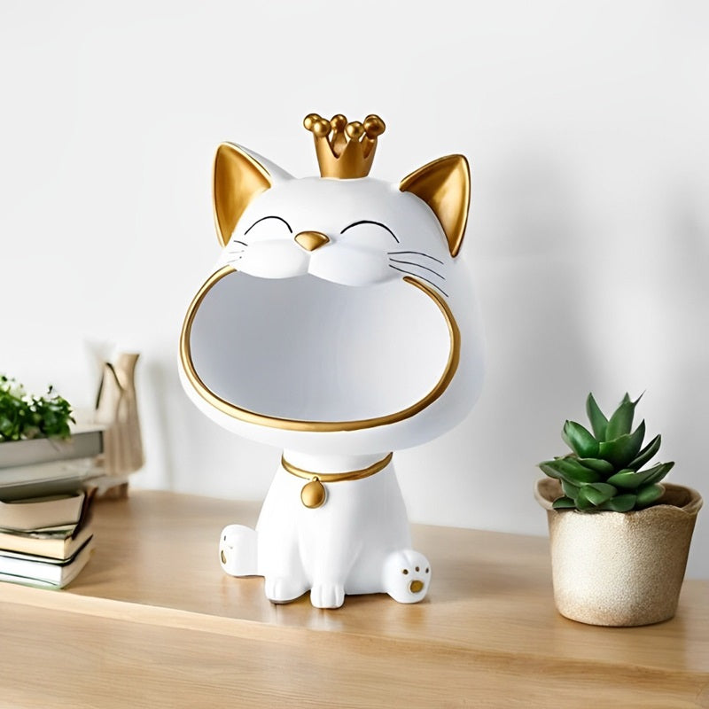 Lucky Cat Figurine Storage Jar