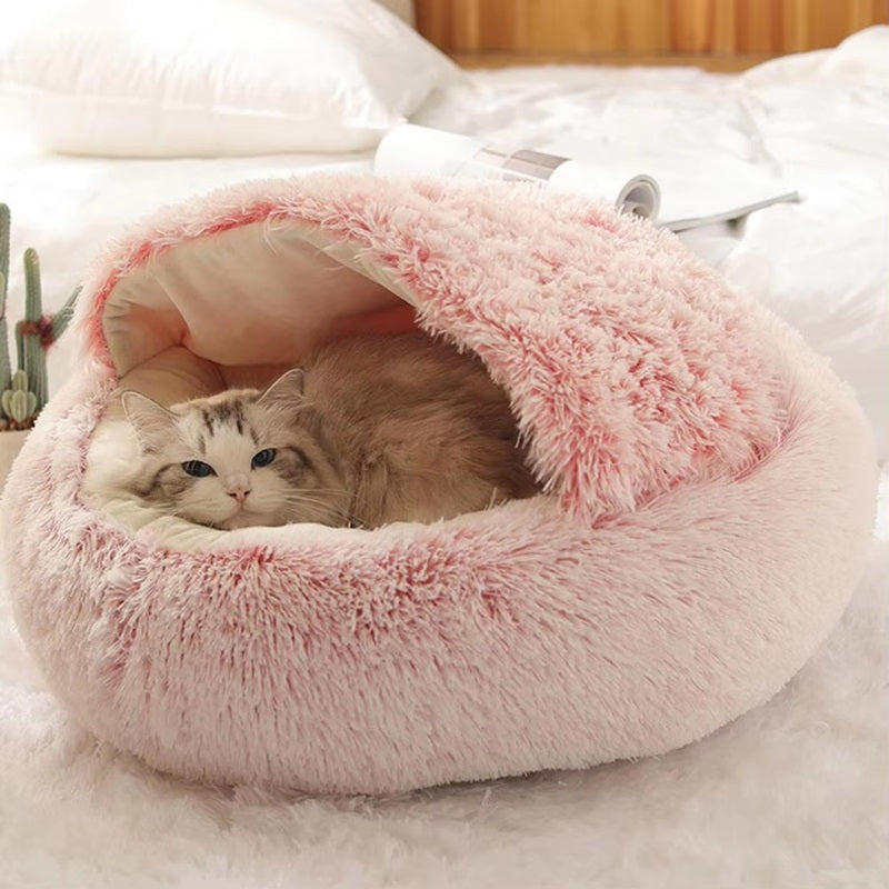 Cozy Pet Cave Bed, Ideal for Dogs and Cats of All Sizes