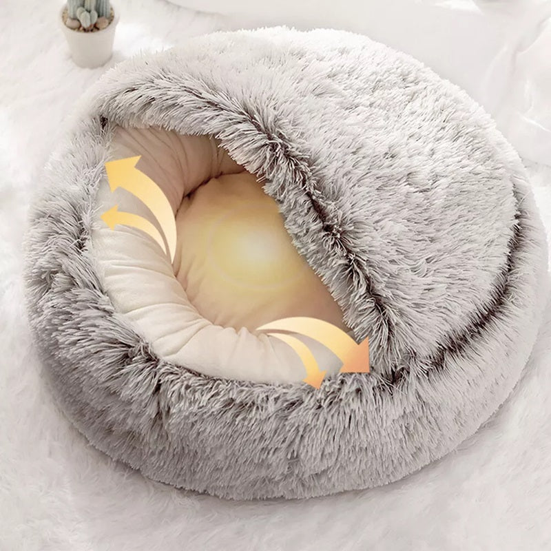 Cozy Pet Cave Bed, Ideal for Dogs and Cats of All Sizes