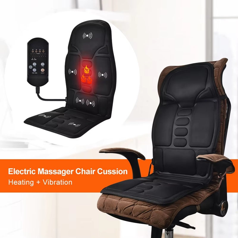 Electric Massage Chair Pad with Soothing Heat Therapy – Ideal for Home & Car