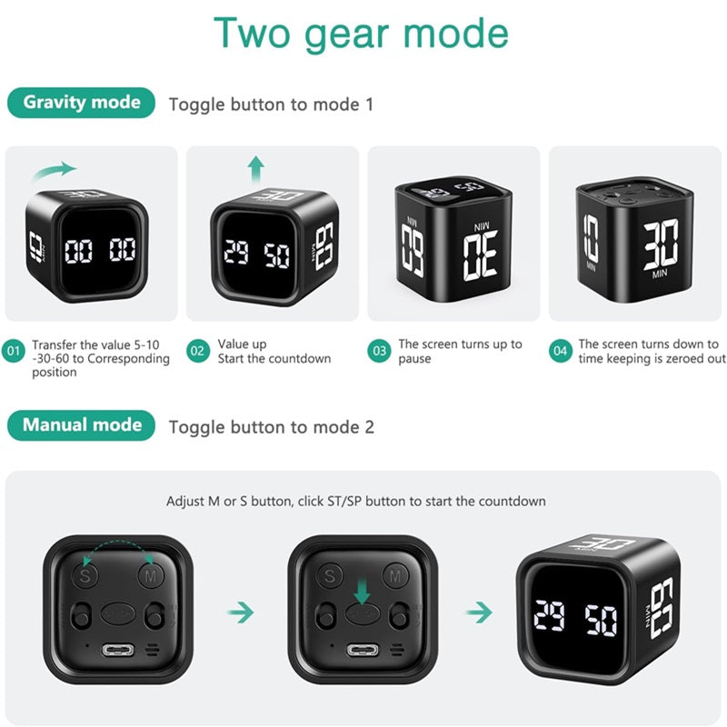 Smart Cube Timer with Gravity Sensing and LED Display