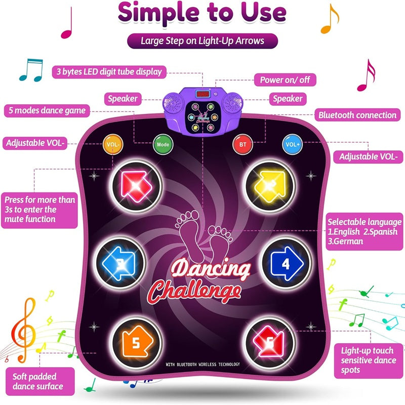 Interactive Dance Mat with 5 Levels of Fun and Challenges for Kids