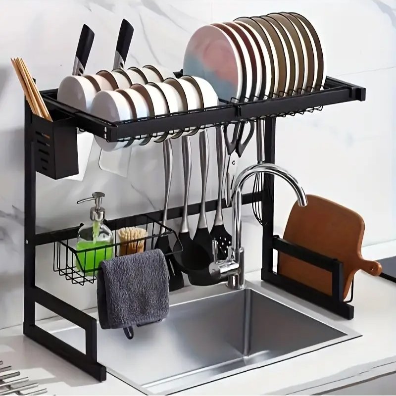 Adjustable Sink Dish Drying Rack - Custom Fit from 24" to 26"