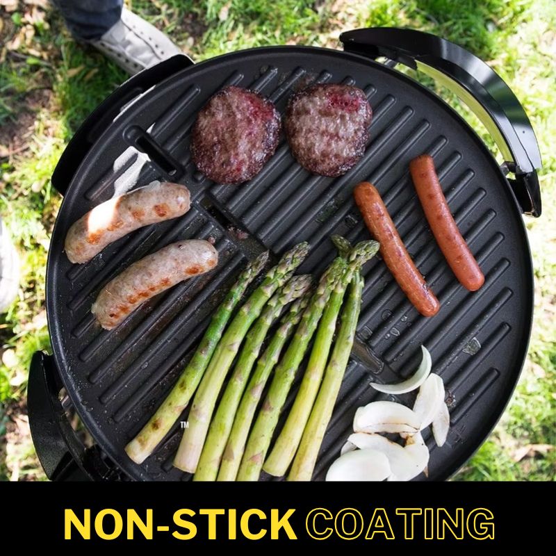 Electric Grill with Removable Stand and Adjustable Temperature For Indoor/Outdoor Use