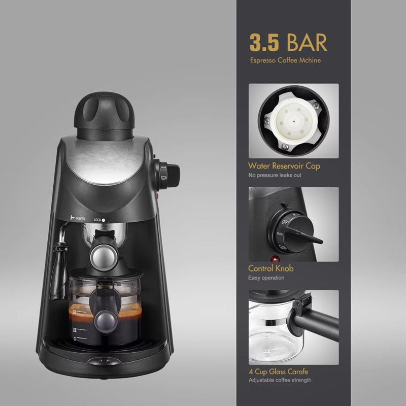 3.5 Bar Espresso Machine with Built-In Steam Wand