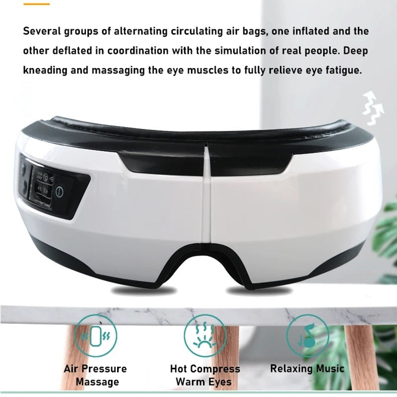 Portable Eye Massager with Soothing Heat, Vibration, and Bluetooth Music