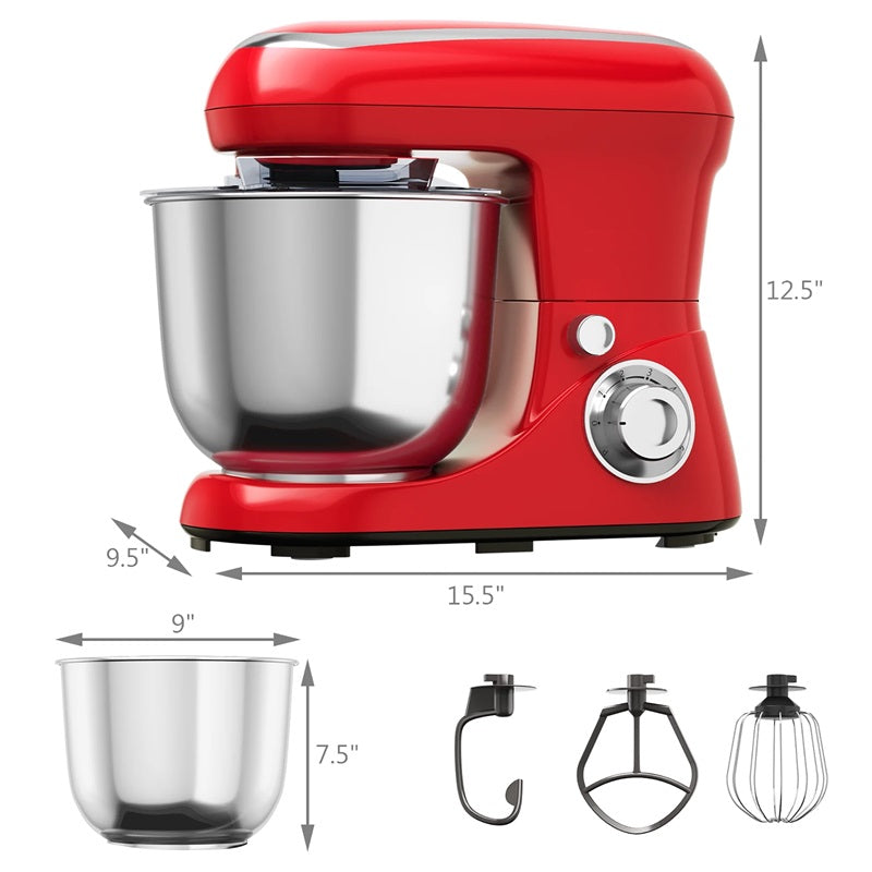 Powerful 6-Speed Stand Mixer with 5.3Qt Stainless Steel Bowl and Versatile Attachments