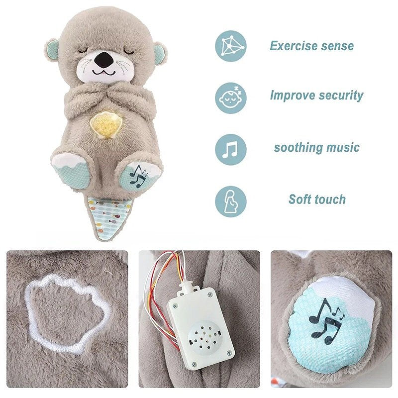 Calming Breathing Otter Toy with Music and Lights