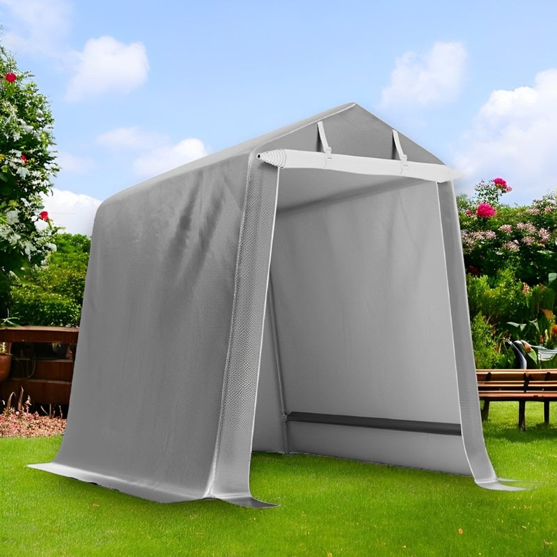 6x8 FT Heavy-Duty Portable Shed with Roll-Up Zipper Doors