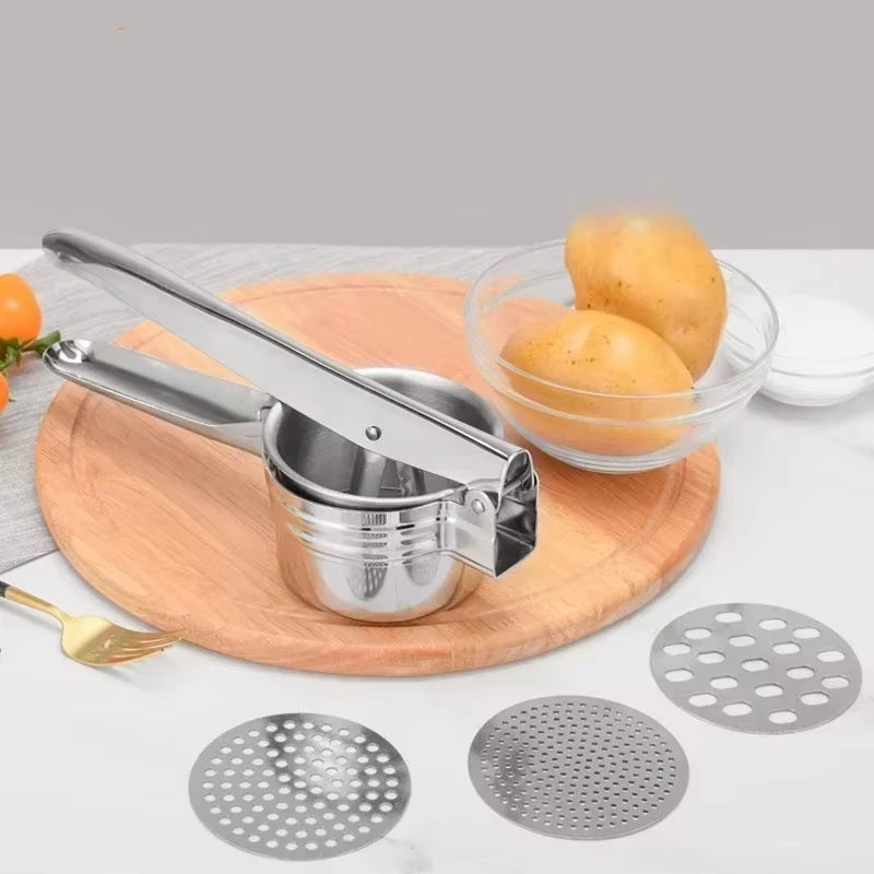 Stainless Steel Potato Ricer with 3 Interchangeable Discs