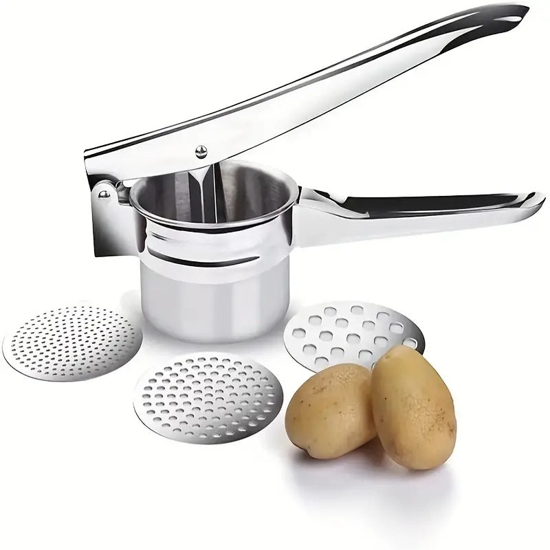 Stainless Steel Potato Ricer with 3 Interchangeable Discs