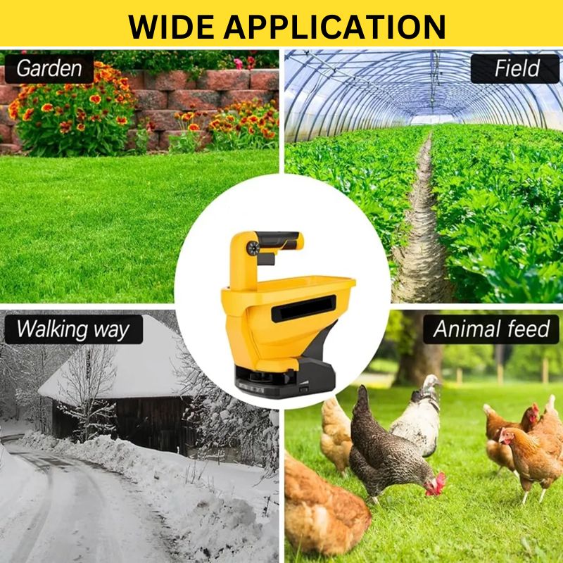 Cordless Fertilizer Spreader for Dewalt 20V/60V Li-ion Battery