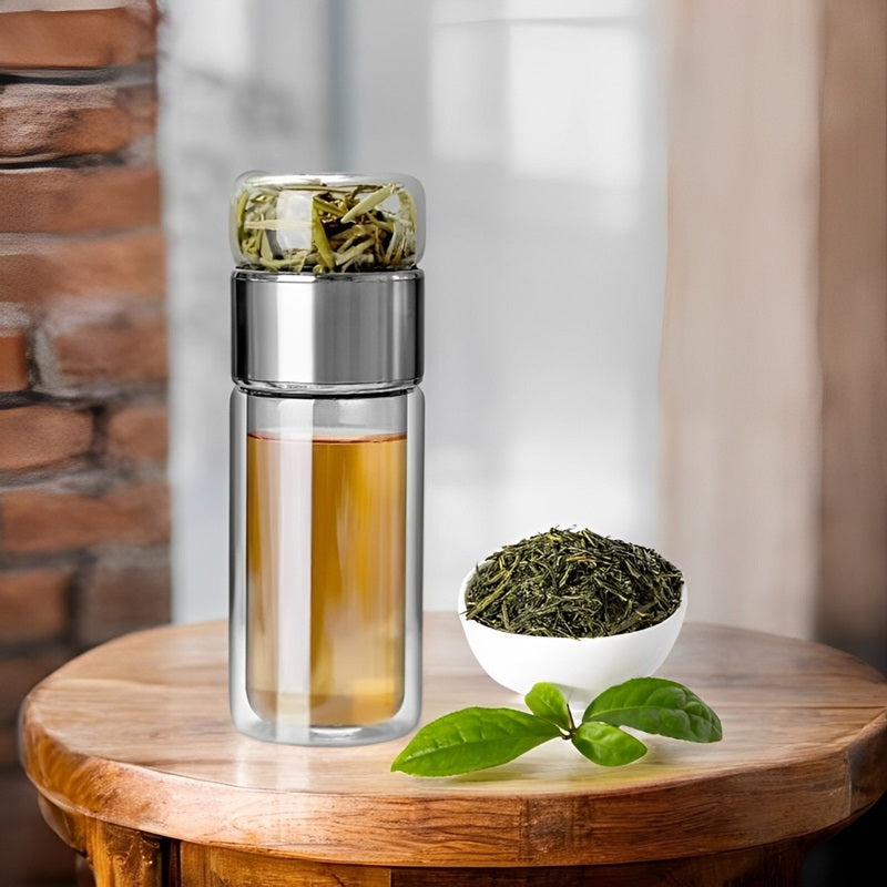 Double-Wall Glass Tea Infuser Bottle