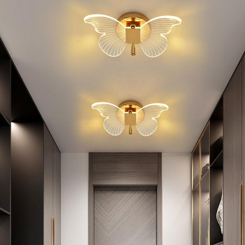 Butterfly-Shaped LED Wall Lamp with Three Lighting Modes